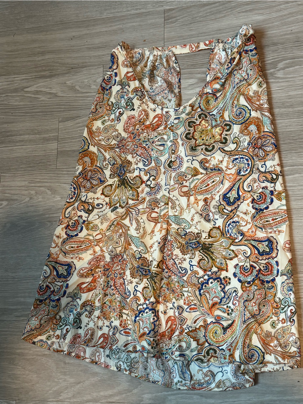 Cream Paisley Wide-Leg Jumpsuit with Multicolor Print